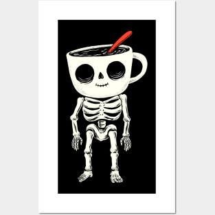 coffee skull Posters and Art